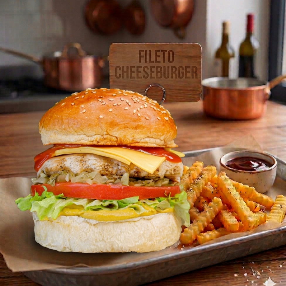 Fileto Tavuk Cheeseburger & Patates