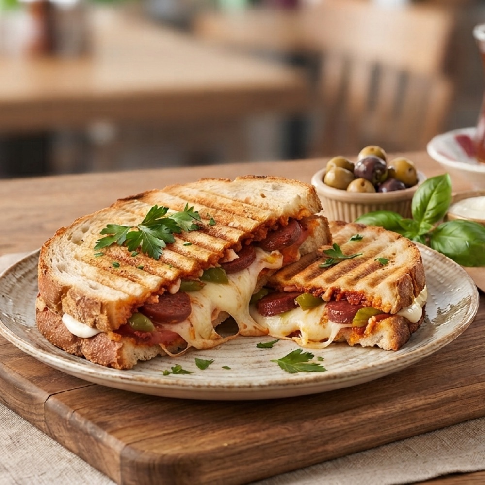 Lüks Gurme Tost (Kaşarlı, Sucuklu & Domatesli)