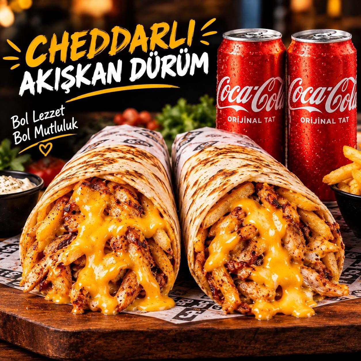 2 li cheddar peynirli XLarge 2 adet kola