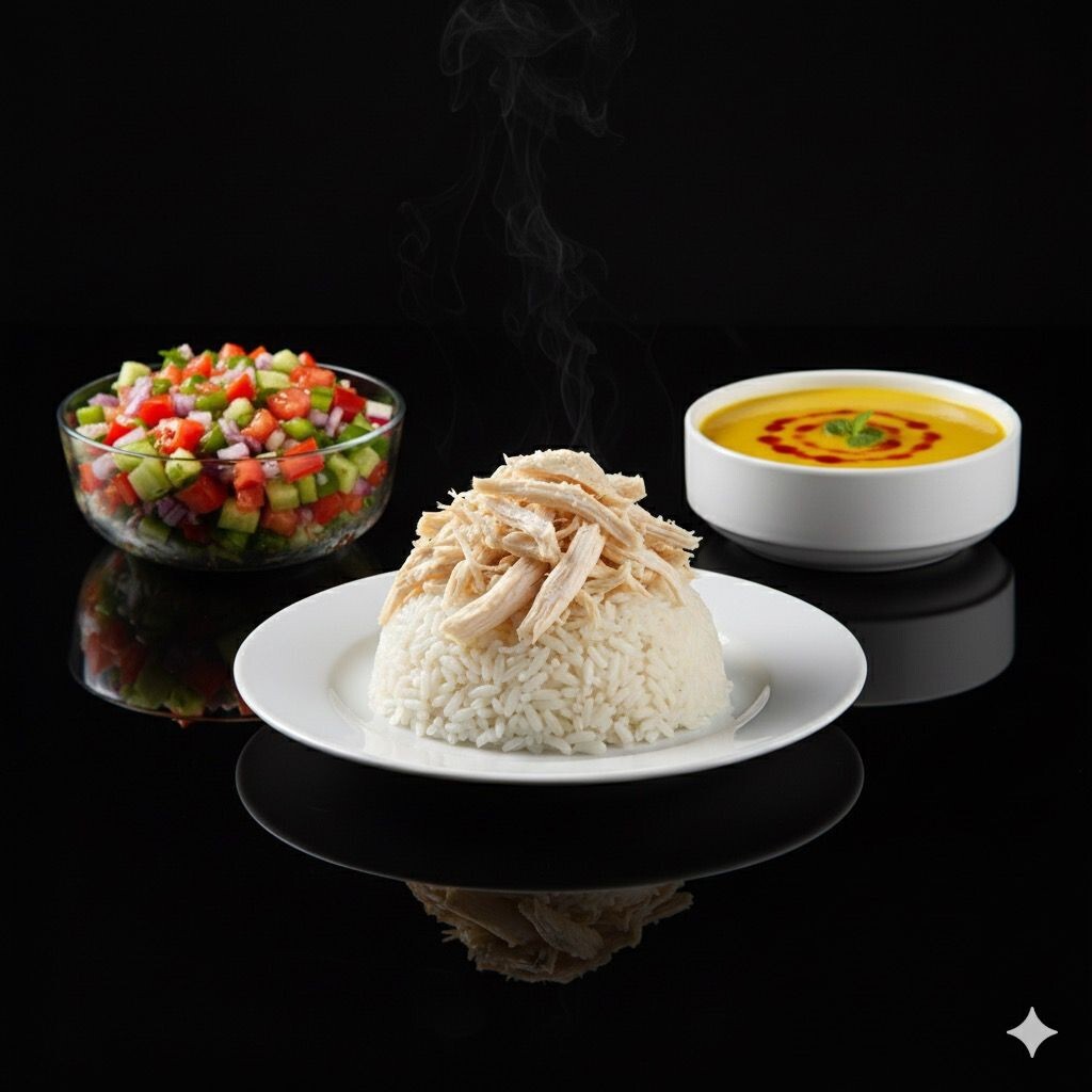 Mercimek çorbası+ Tavuk Pilav (350gr) + Çoban salata