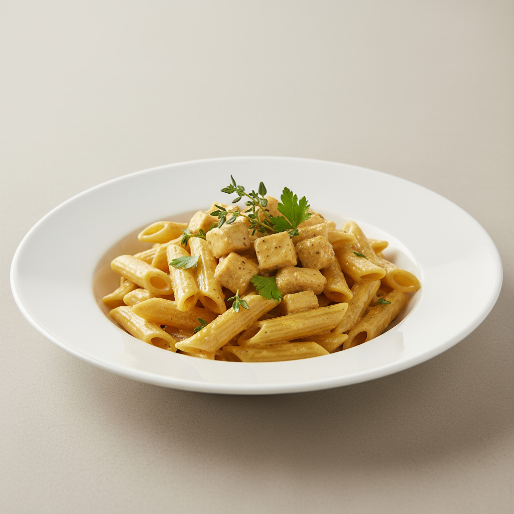 Köri Soslu Tavuklu Penne