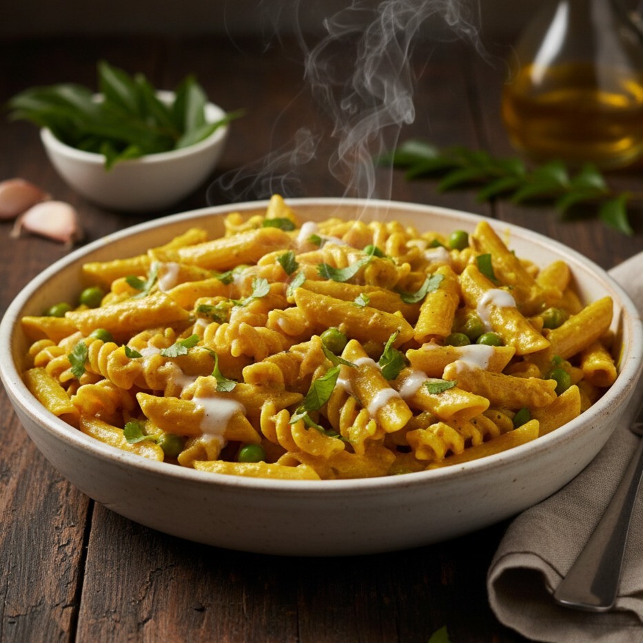 Köri Soslu Tavuklu Penne