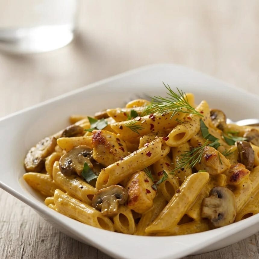 Köri Soslu Tavuklu Penne ve Pepsi (330ml.)