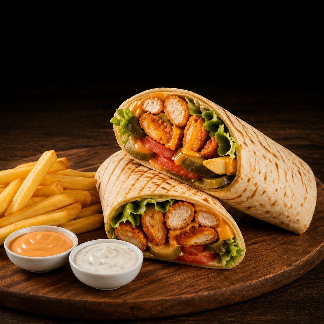 Cheddar Tenders Roll Menü