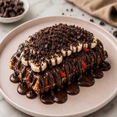Yoğun Bitter Çikolatalı Çıtır Waffle