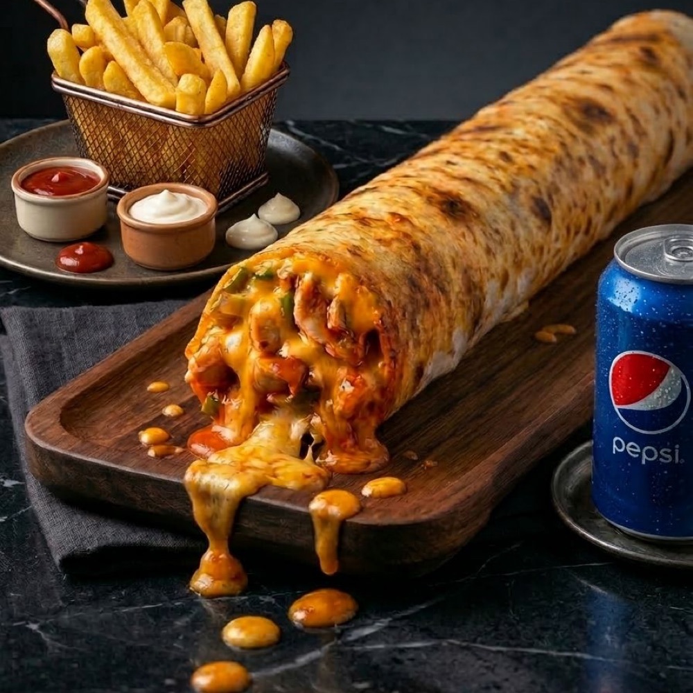 Tavuk Dürüm Cheddarlı Kola Menü ( 75 Gr )