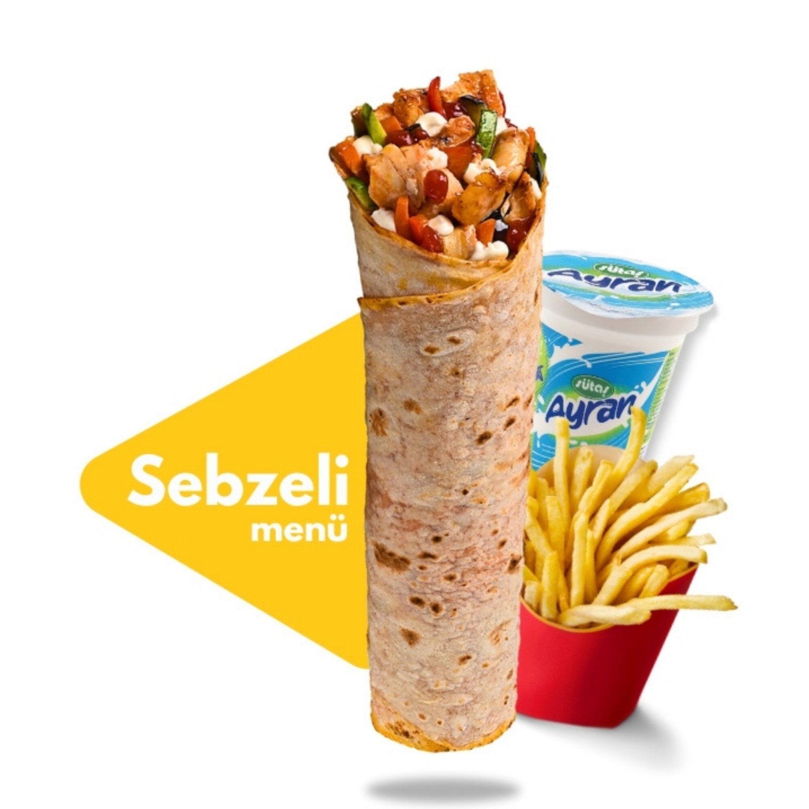 Sebzeli Tavuk Döner Dürüm Menü