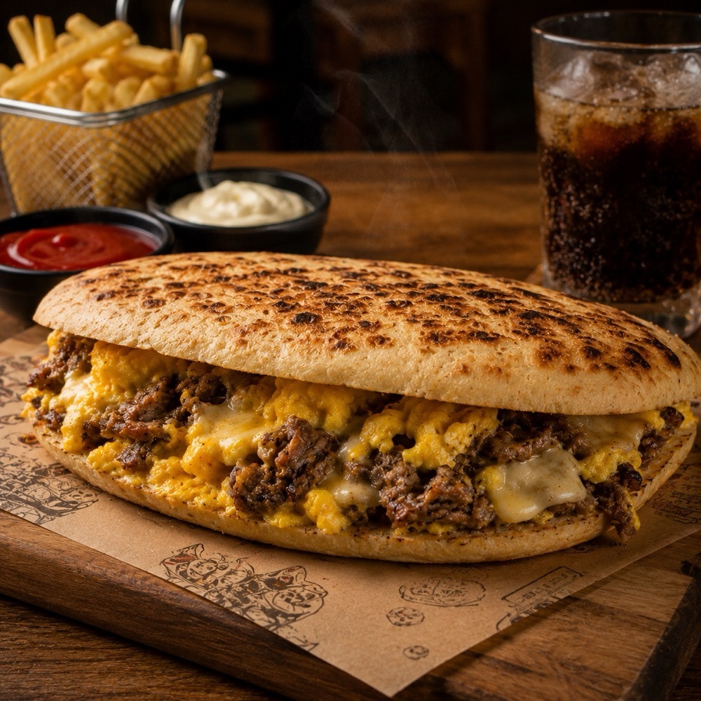 Kavurmalı Yumurtalı Bazlama Tost