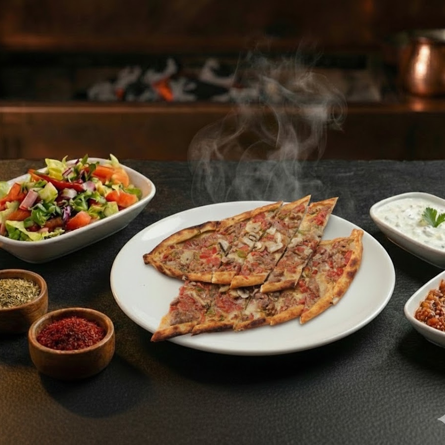 Kuşbaşılı Mantarlı Pide