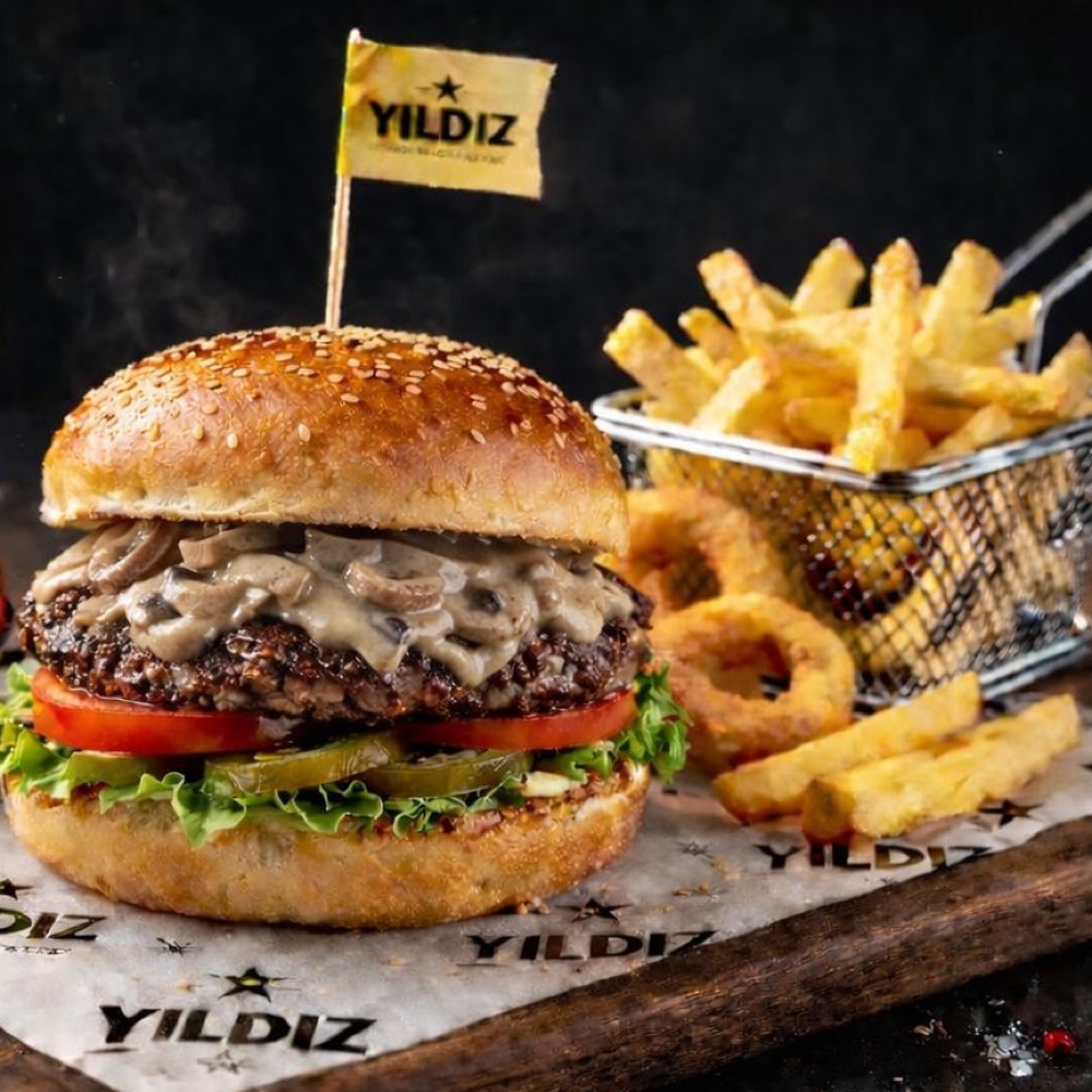 Jumbo Mantar Soslu Burger + Coca-Cola (33 cl.)