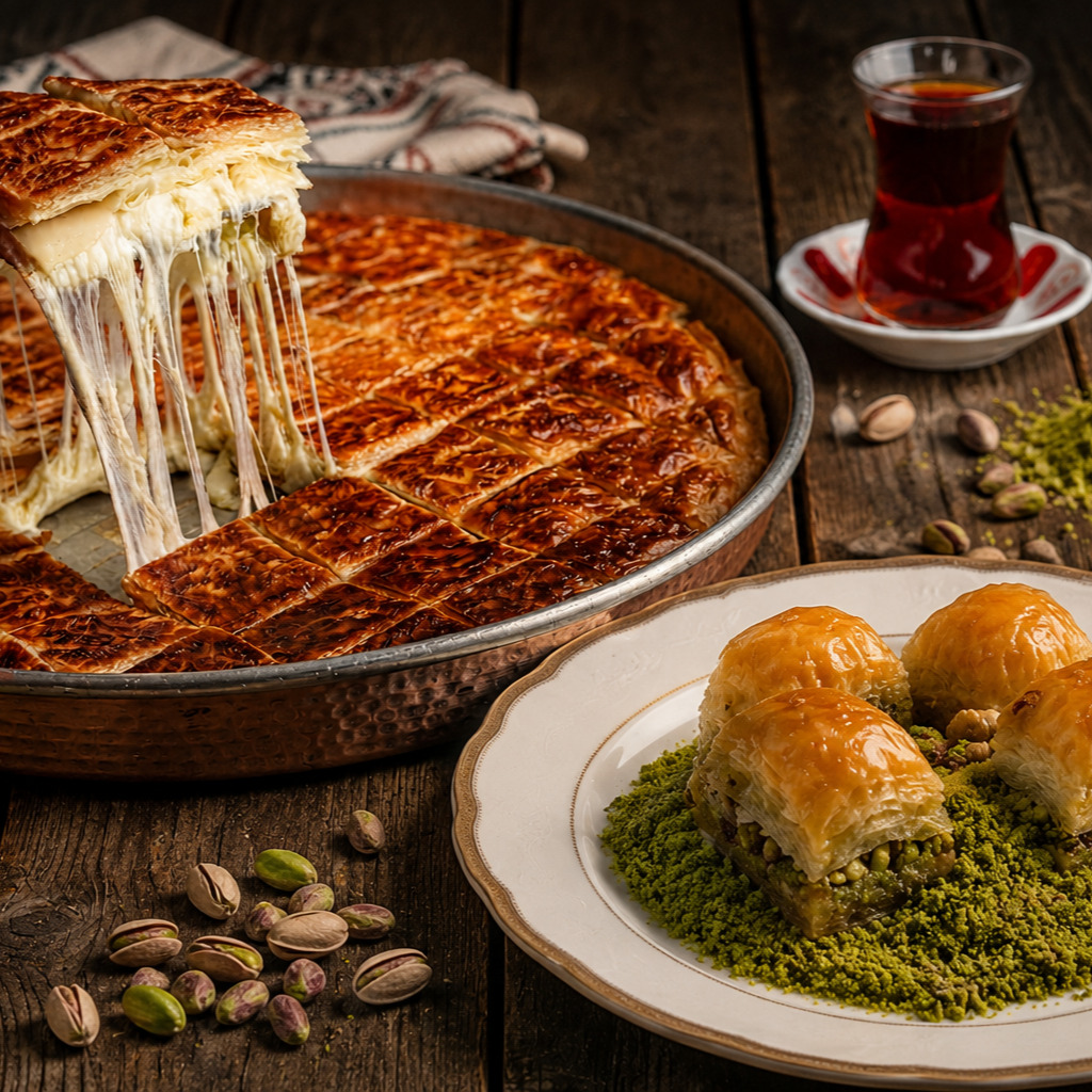 3 Peynirli Adana Böreği (250 gr) + Klasik Fıstıklı Baklava (250 gr)