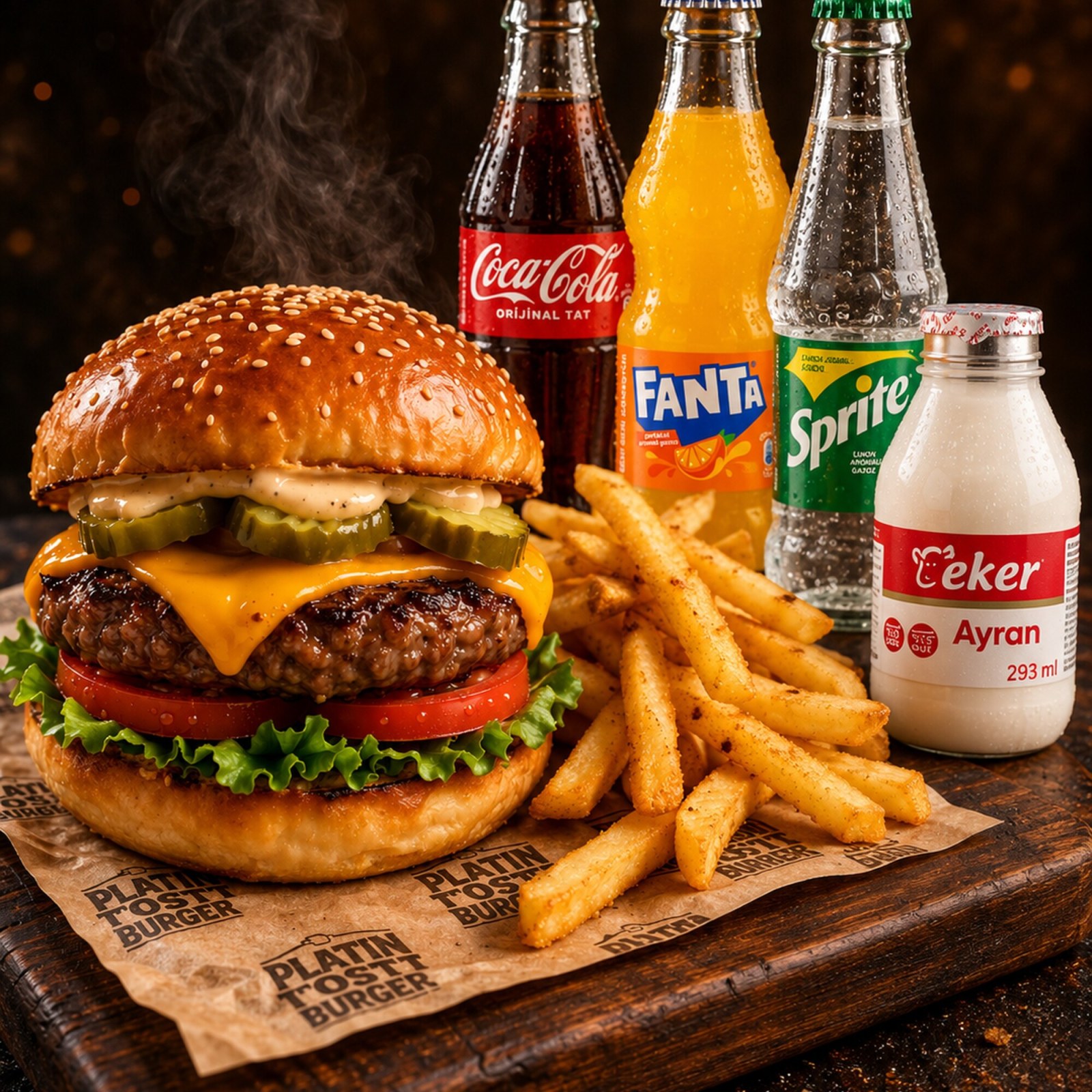 Cheeseburger, İçecek Menü