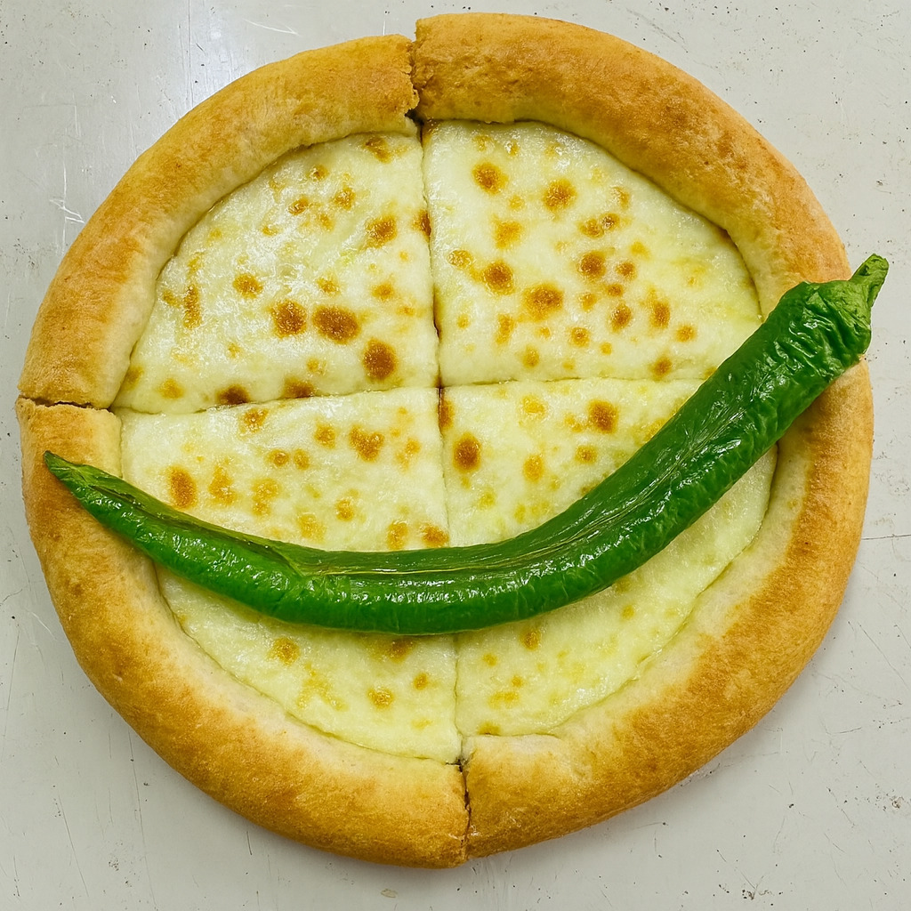 Yuvarlak Sade Kaşarlı Karadeniz Pidesi