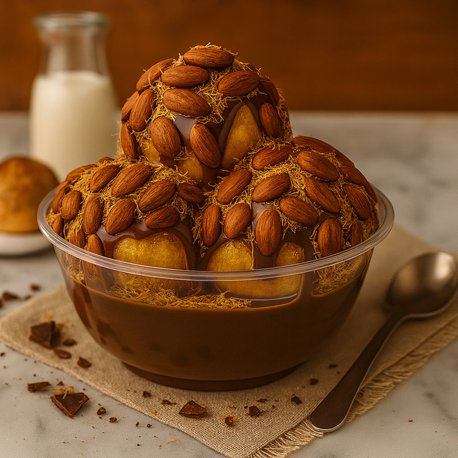 Tel Kadayıflı Antep Fıstıklı Profiterol (500 gr.)