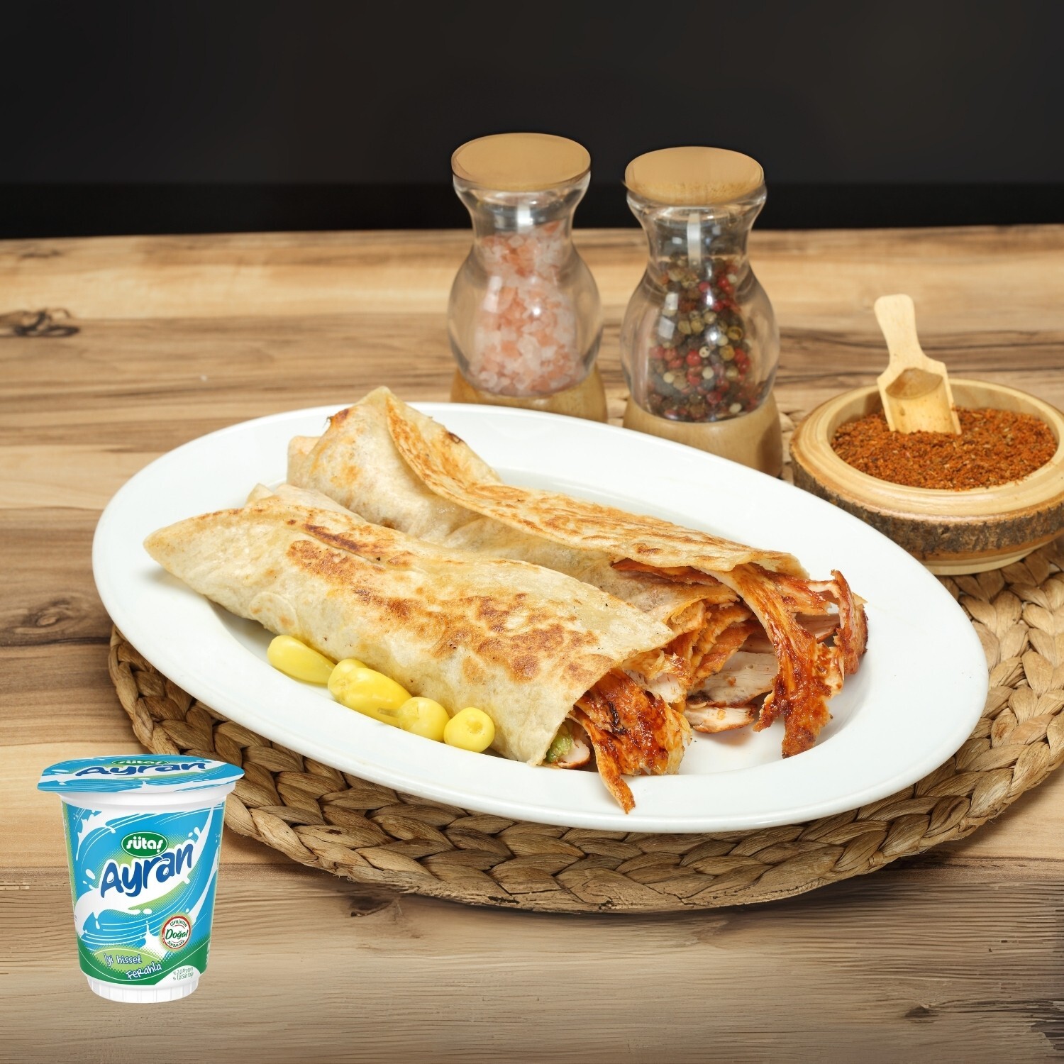 Duble Germeç Döner Dürüm+Ayran