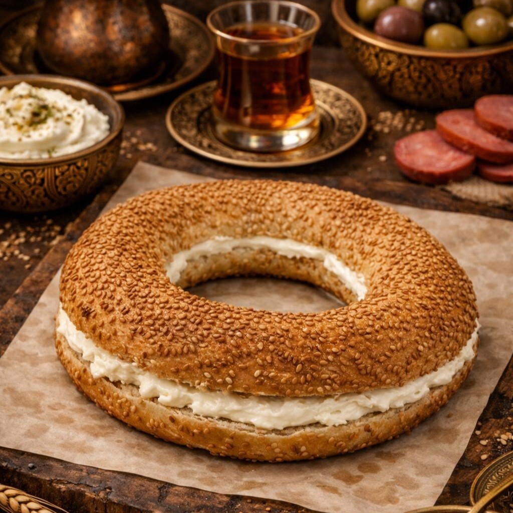 Çift Labneli Sütlü Simit