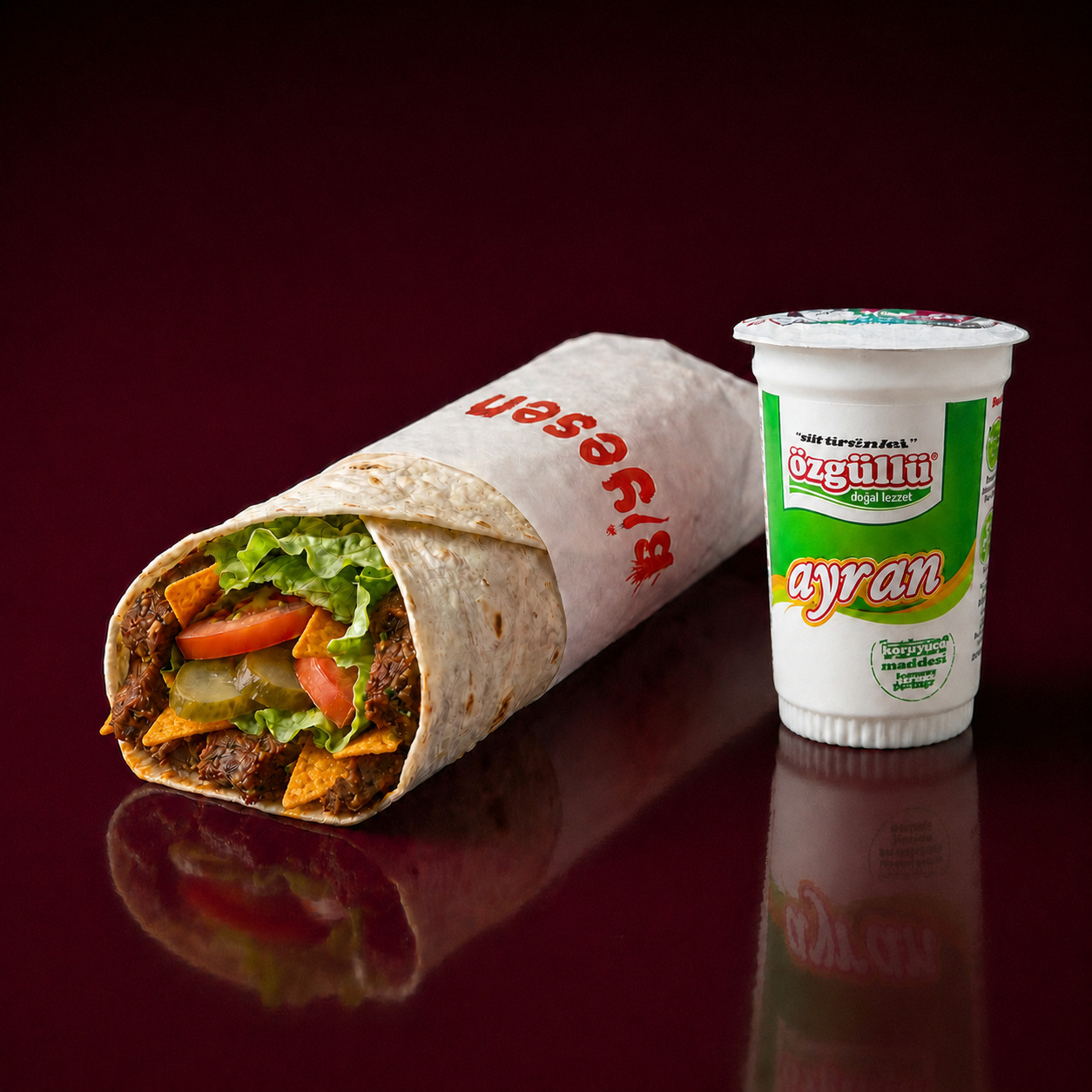 Standart Doritoslu Dürüm (100 gr) (1 Dürüm) + 1 Kutu İçecek (330 ml)
