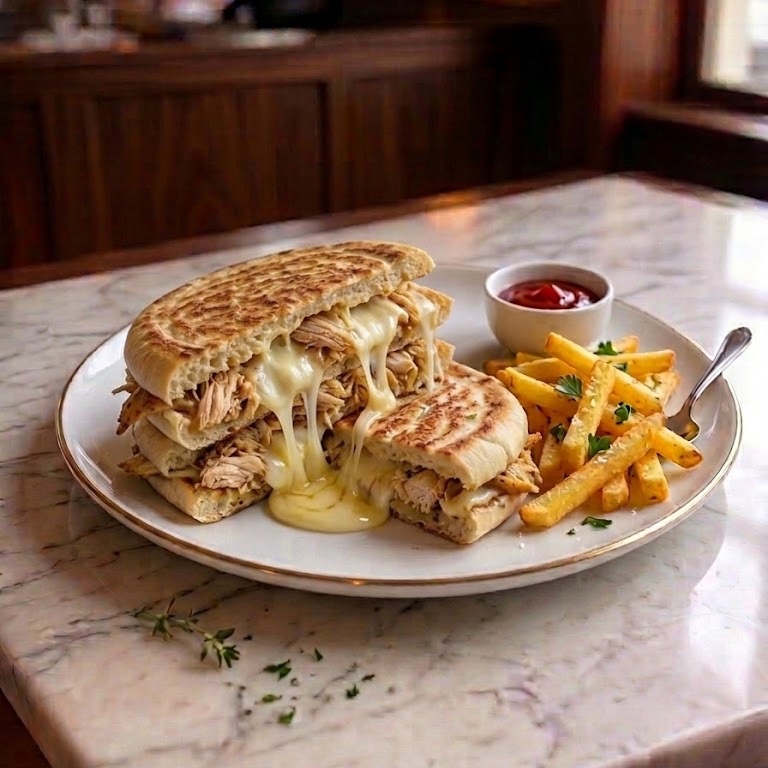 Tavuklu Kaşarlı Bazlama Tost