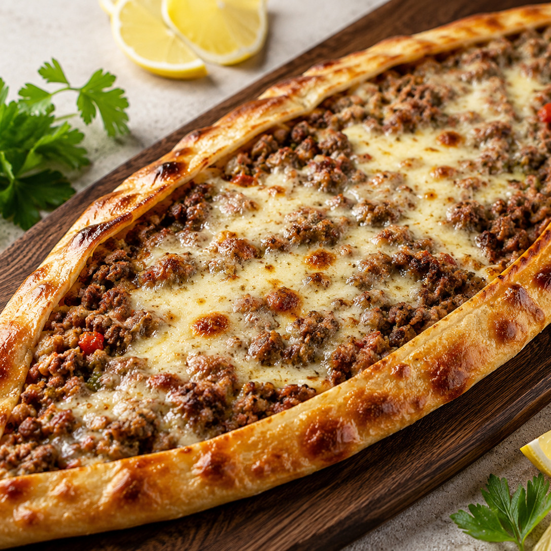 Kıymalı Kaşarlı Pide