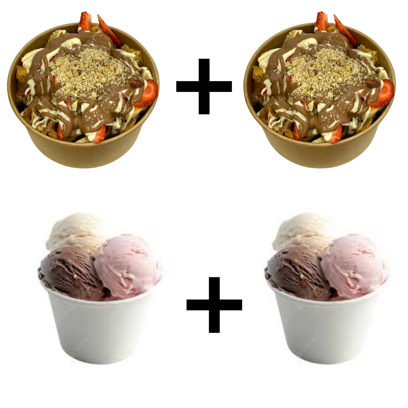 Dondurmalı Bowl Waffle 1 Alana 1 Bedava