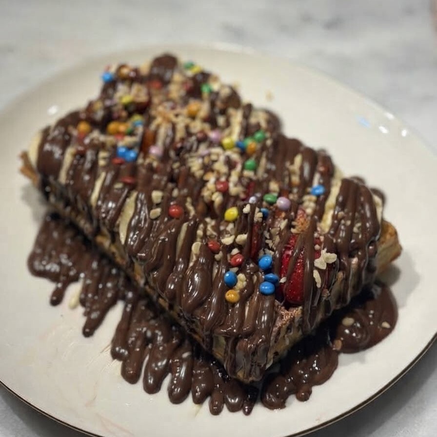 Bitter Çikolatalı Brüksel Waffle