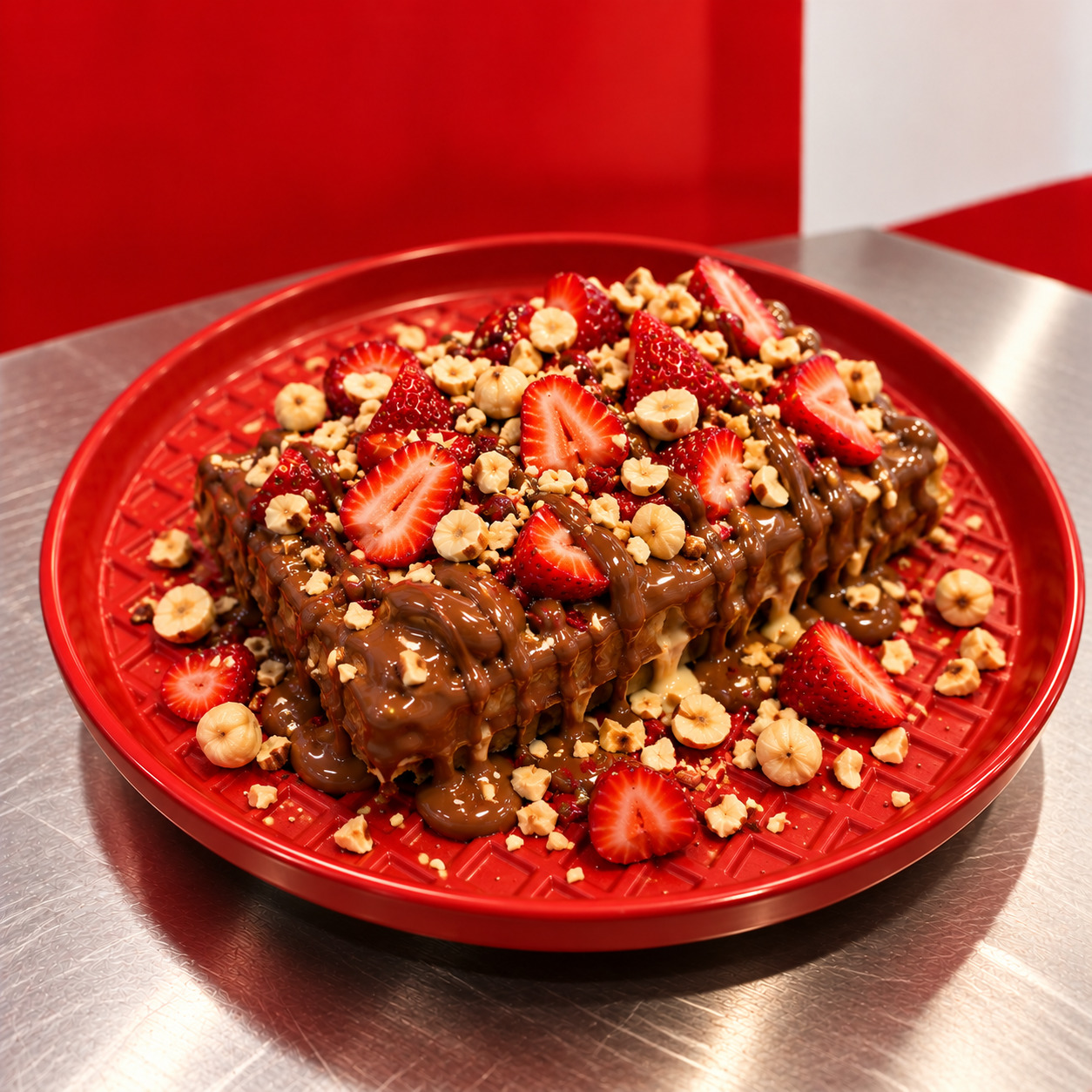 Strawberry Çikolata Waffle (Küçük Hamur)
