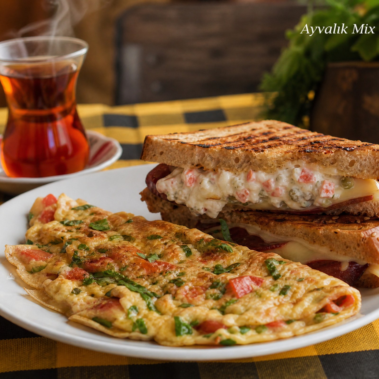 Sebzeli Omlet + Mix Ayvalık Tostu