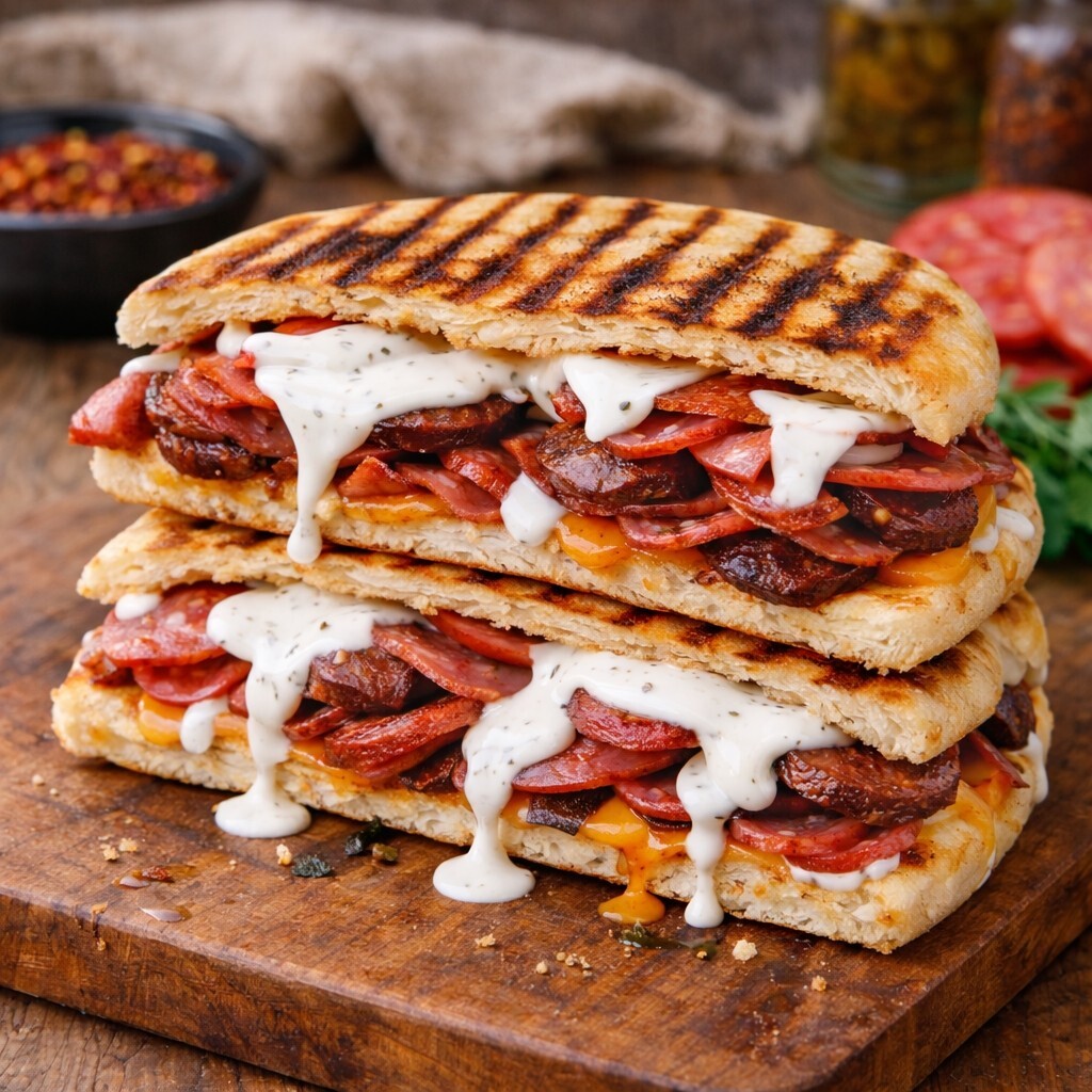 Ranch Soslu Karışık Bazlama Tost
