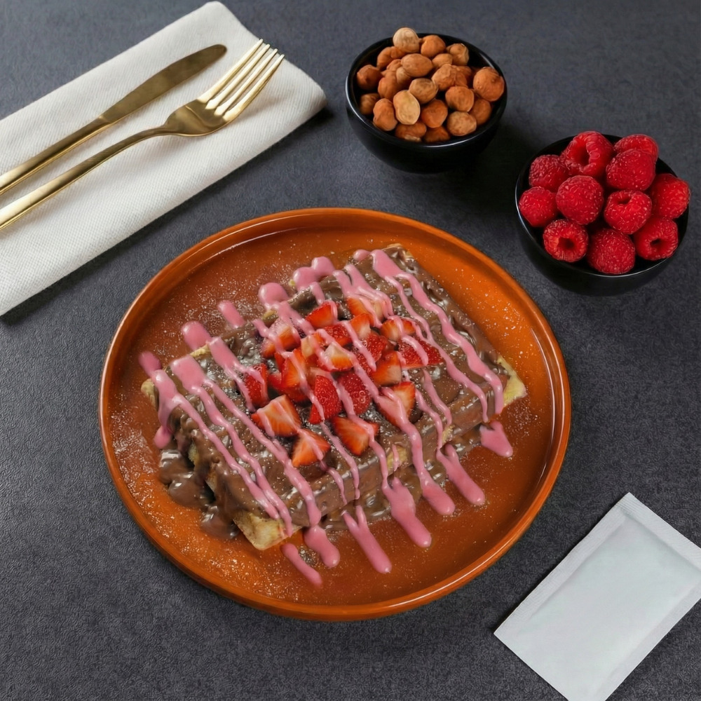 Çilek Fantasy Waffle (Büyük Hamur)