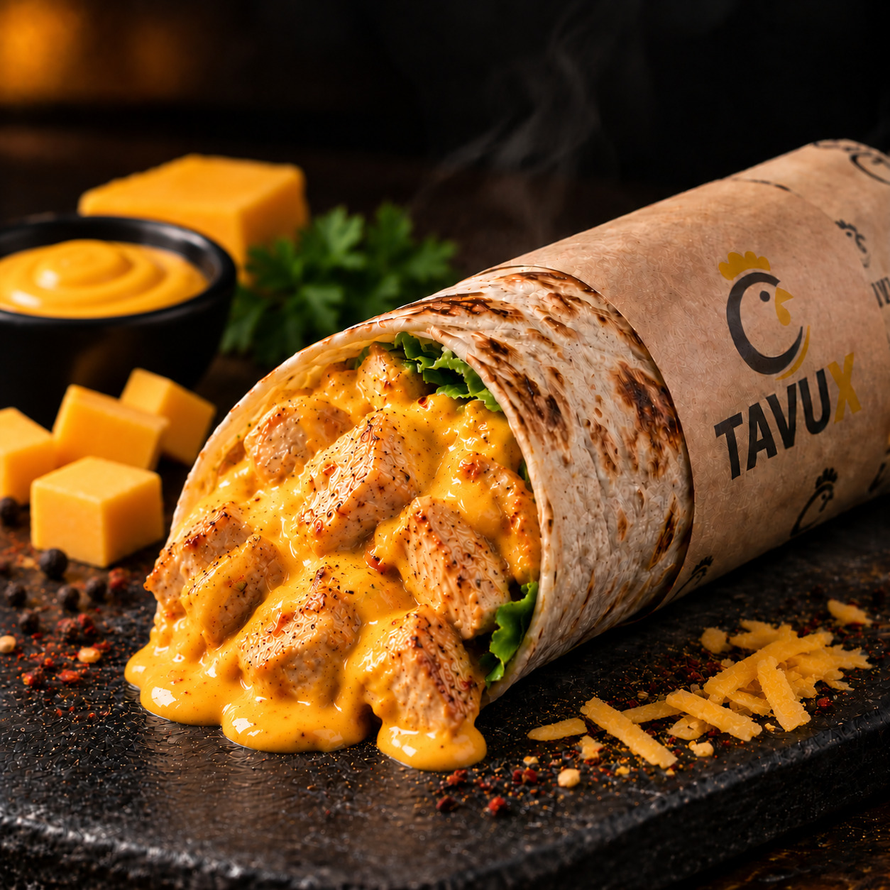 Cheddar Soslu Tavuk Dürüm