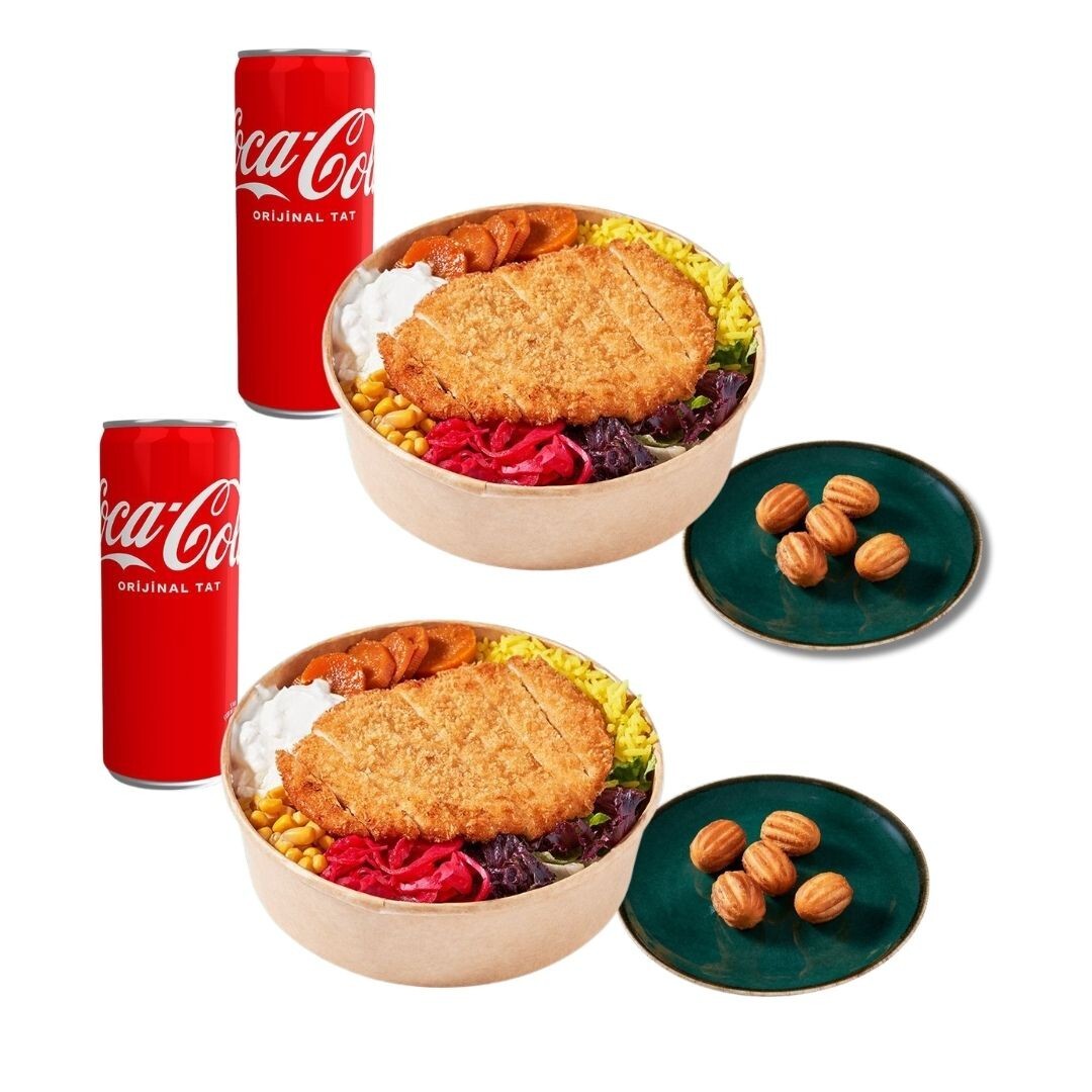 2 x Chicken Katsu Bowl - Tatlı & İçecekli Menü