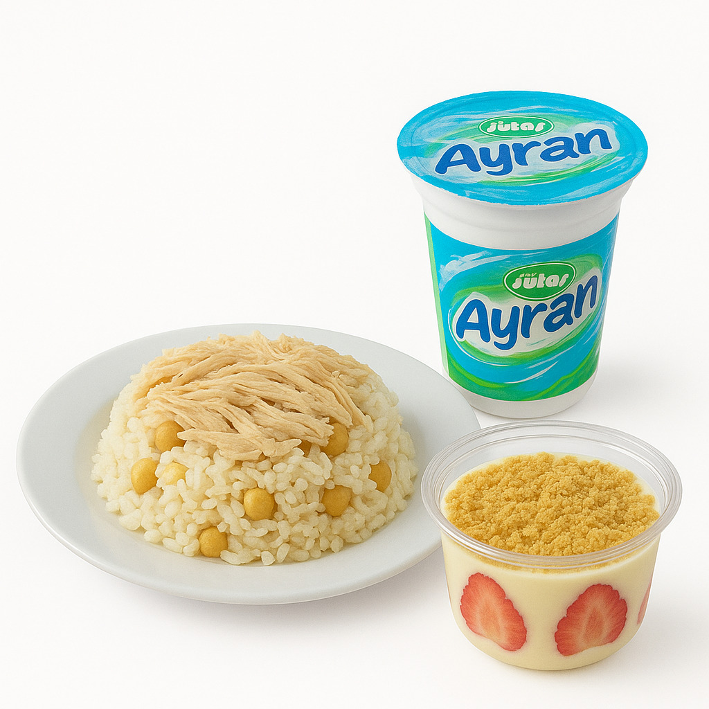 Tavuklu Pilav 1.5 Porsiyon+Küçük Ayran+Magnolya Tatlısı