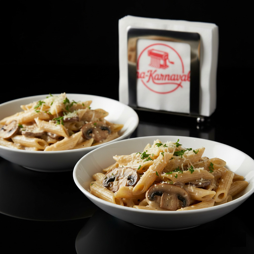 2 Adet 1.5 Porsiyon Mantarlı Kremalı Penne