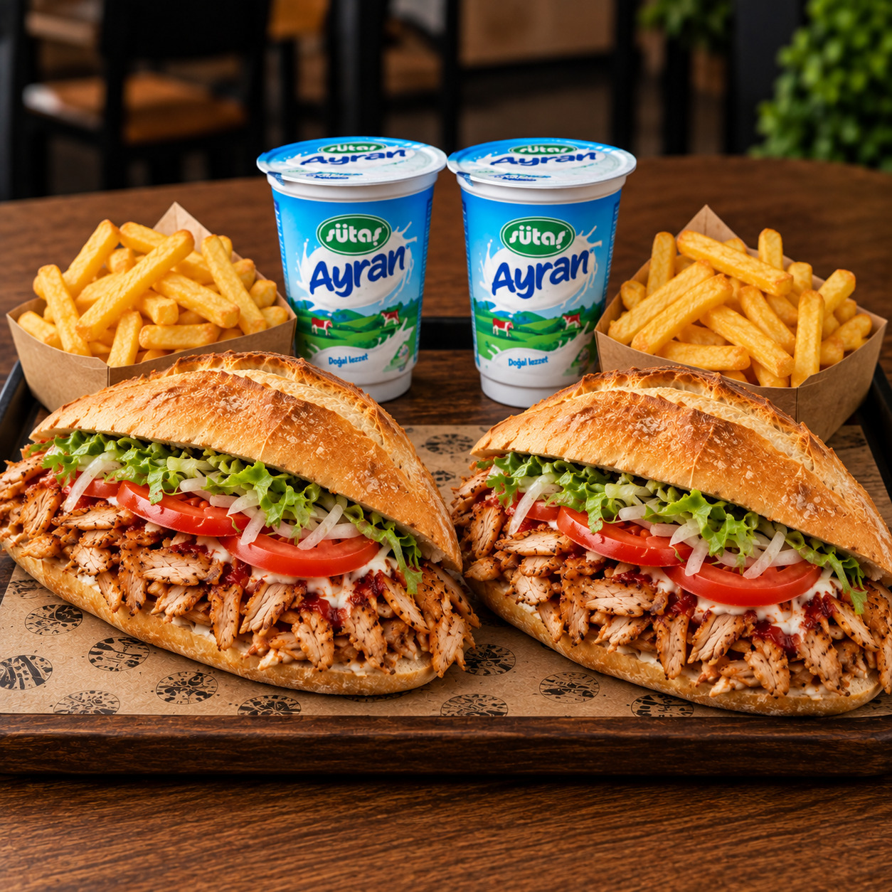 İkili (2) Ekmek Arası Tavuk Döner Menü