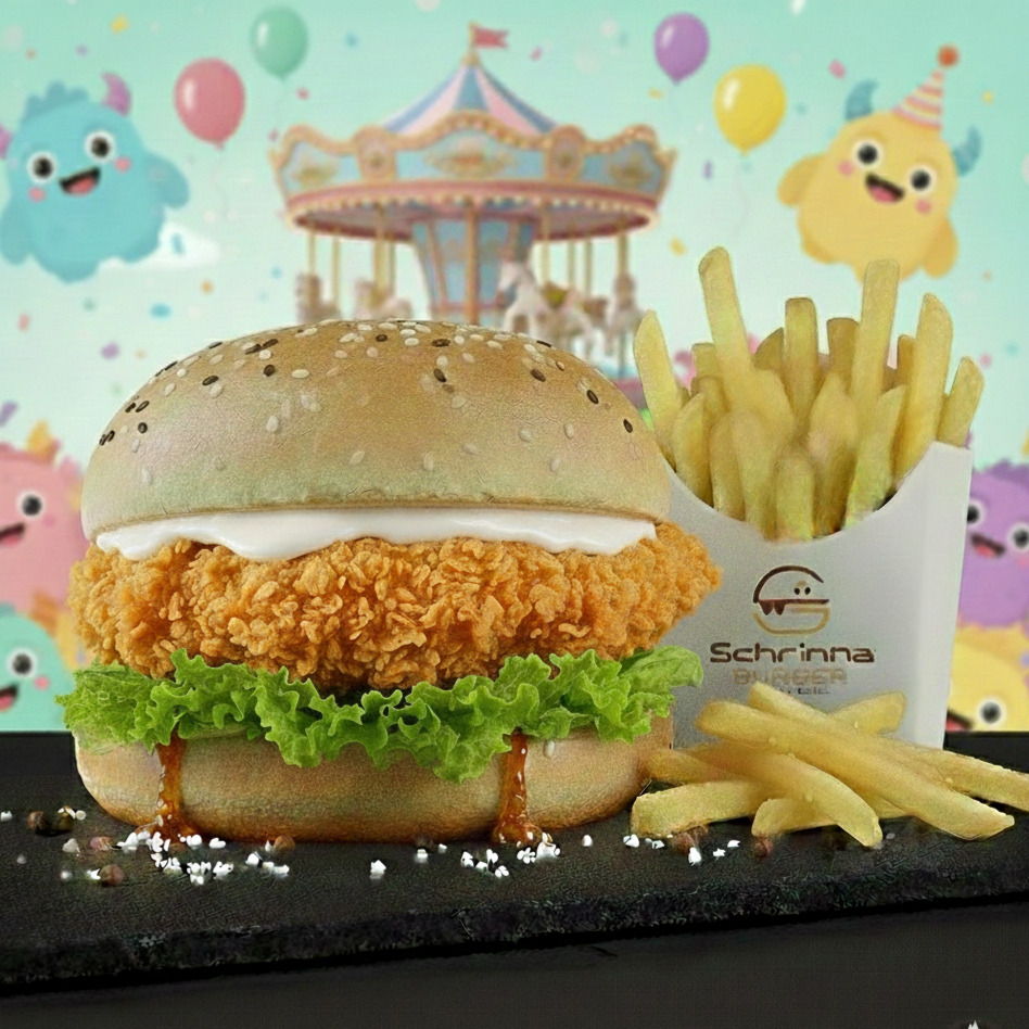 Çocuk Tavuk Burger & Patates Kızartması