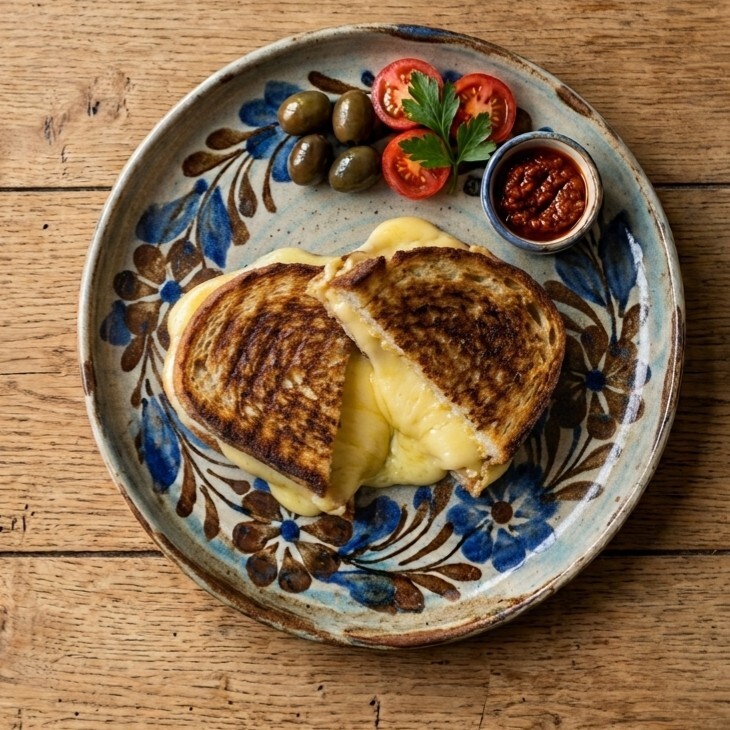 Ayvalık Ekmeğinde Kaşarlı Tost