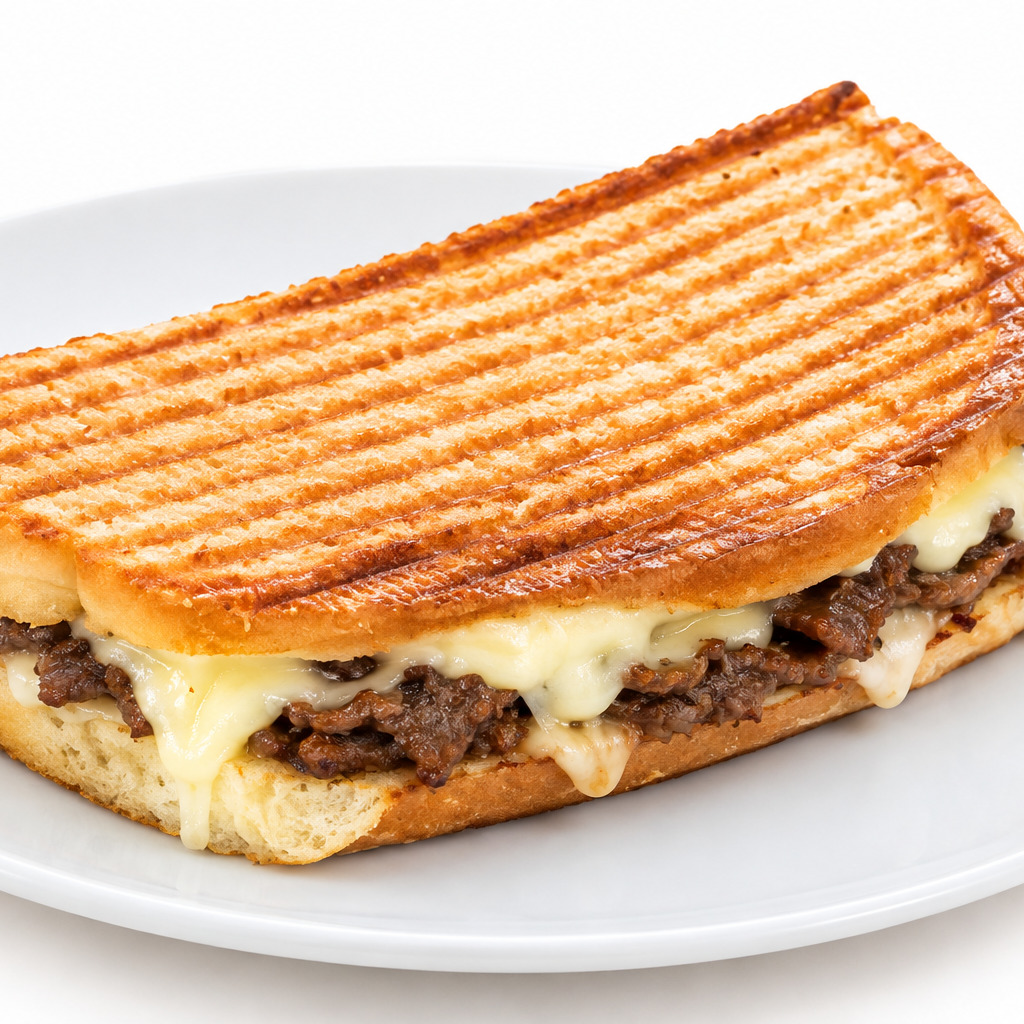 Avvalık Ekmeğine Kavurma Kaşarlı Tost