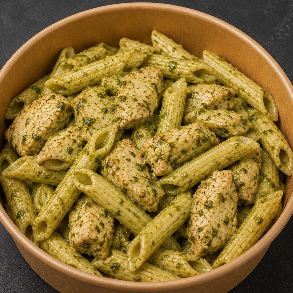 Pesto Soslu Tavuklu Makarna