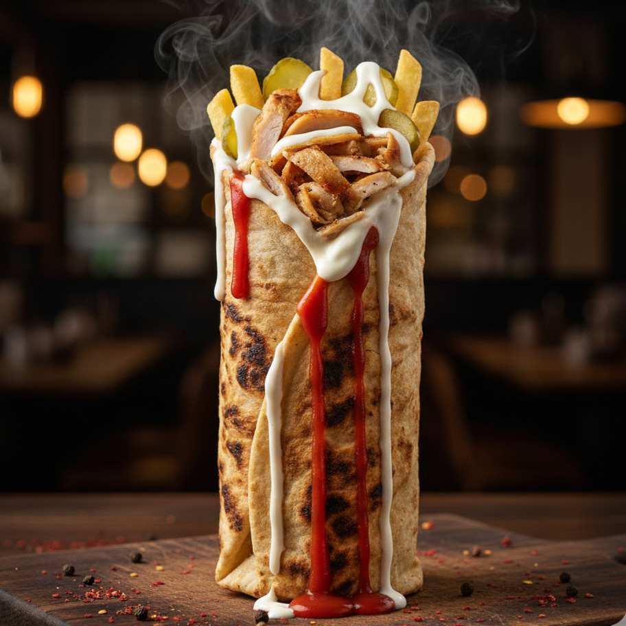 Kaşarlı Tavuk Döner Dürüm