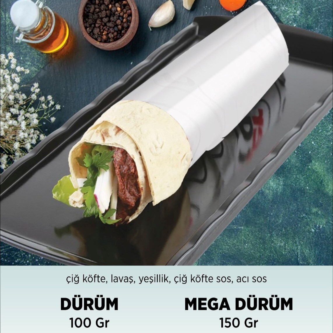 Çiğ Köfte Dürüm (100 gr)