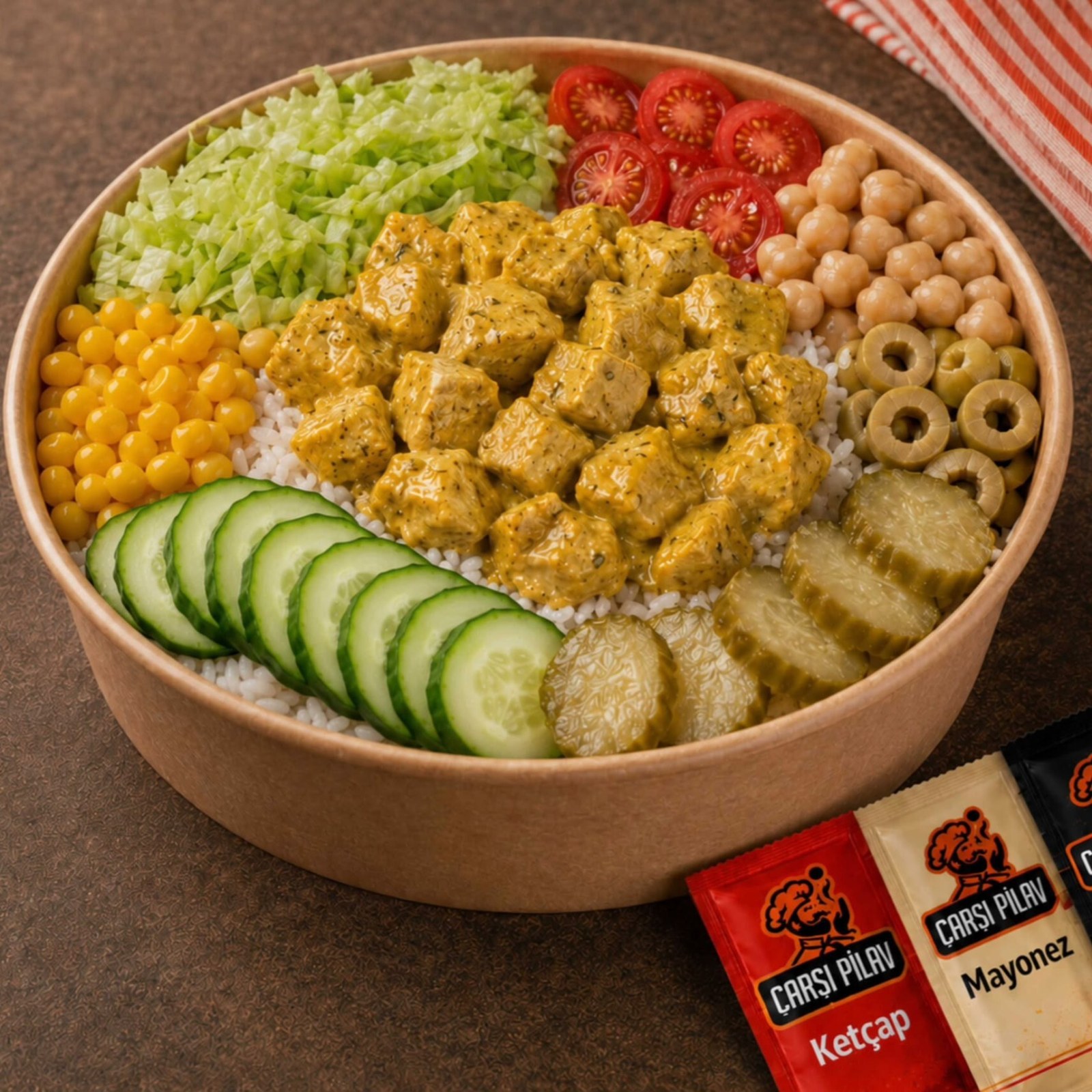 Köri Soslu Tavuklu Pirinçli Bowl