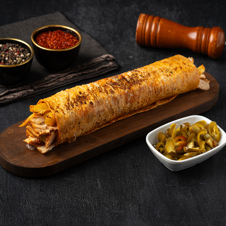 Patlıcan Ezmeli Hatay Usulü Tavuk Döner Dürüm