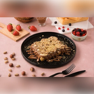 Sütlü Çikolatalı Muzlu Waffle(Büyük Boy Hamur)