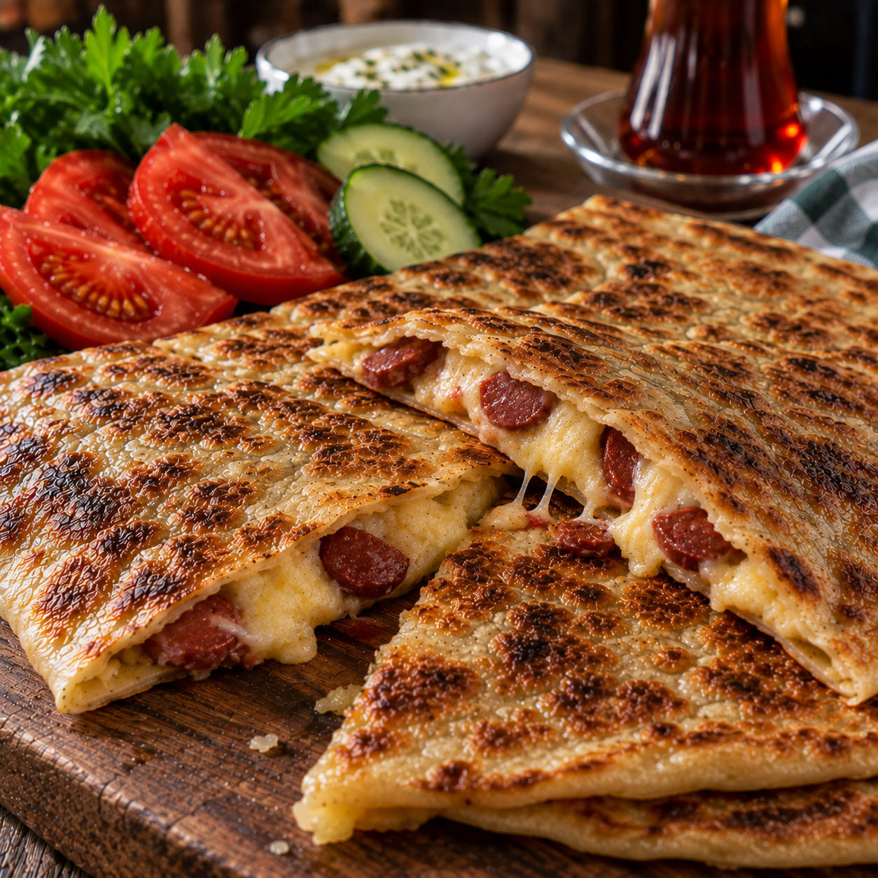 Sucuklu Kaşarlı Gözleme