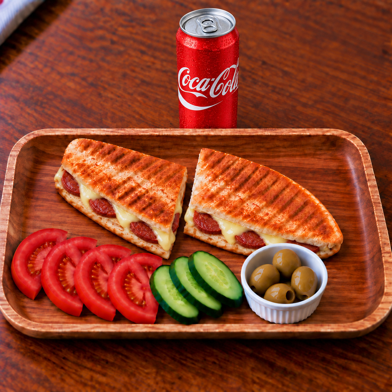 Sucuklu Kaşarlı Tost + Kutu İçecek