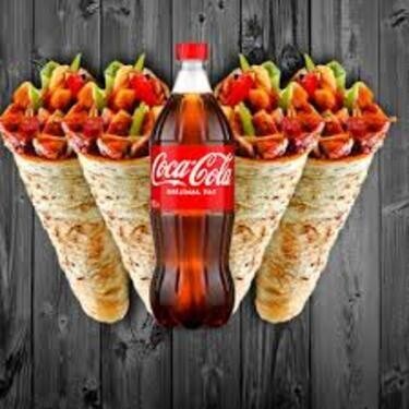 4 tavuk döner dürüm+1 litre kola