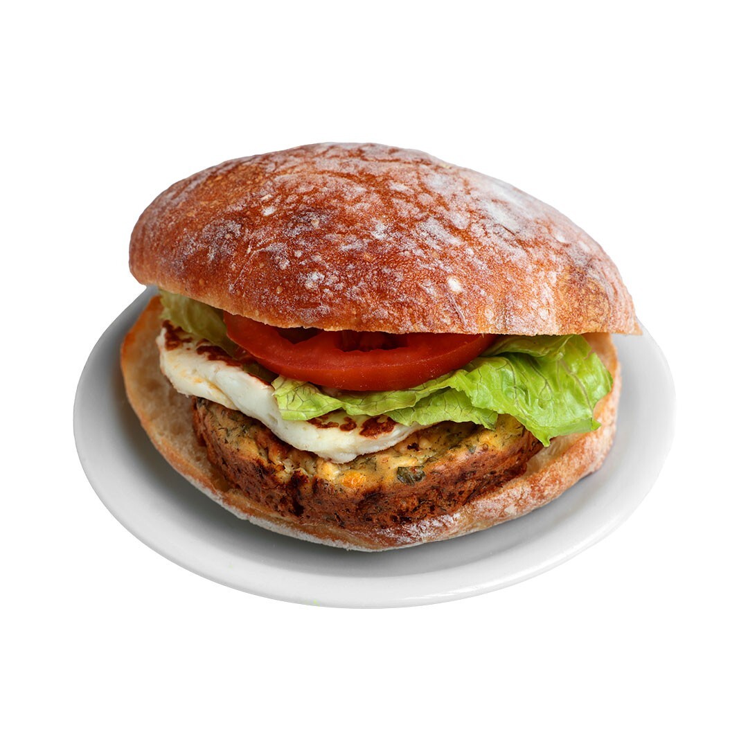 Fırınlanmış Mücver ve Izgara Hellim Peynirli Ciabatta