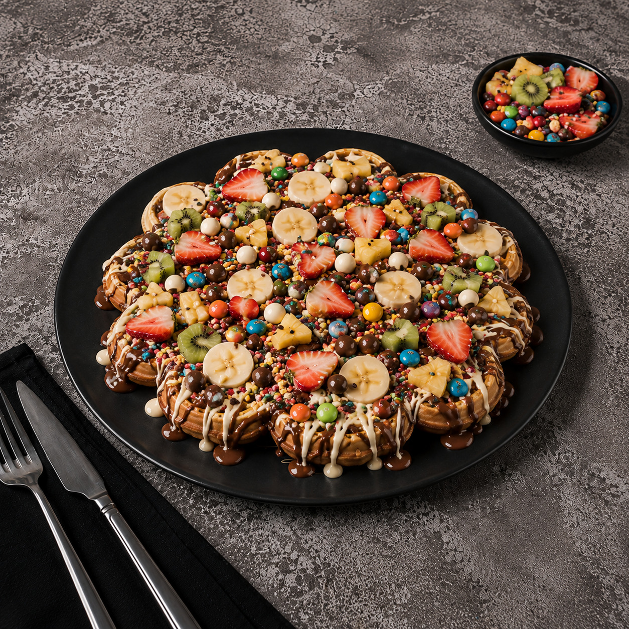 trio belçika waffle