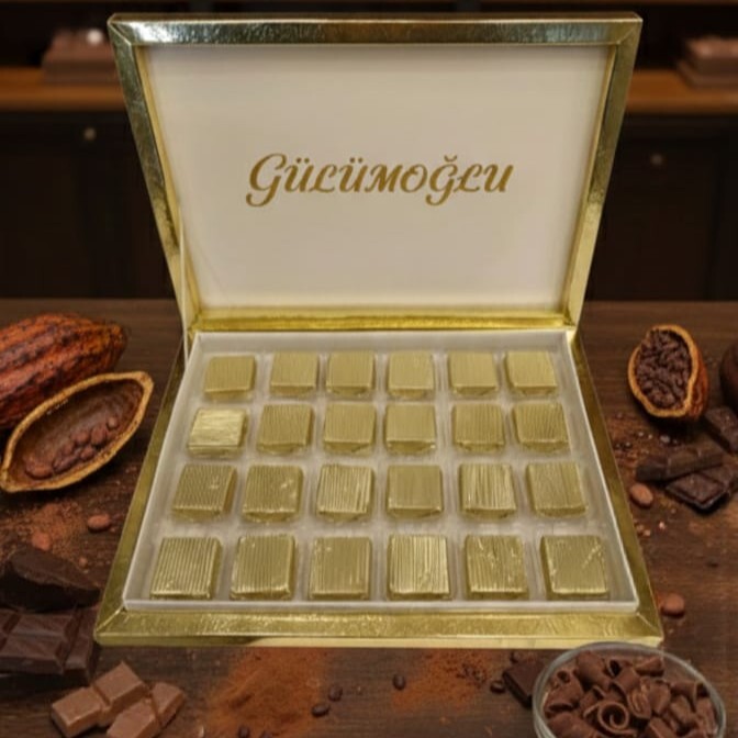 Çikolata Kutusu Baraklı Gold ( (650 gr)