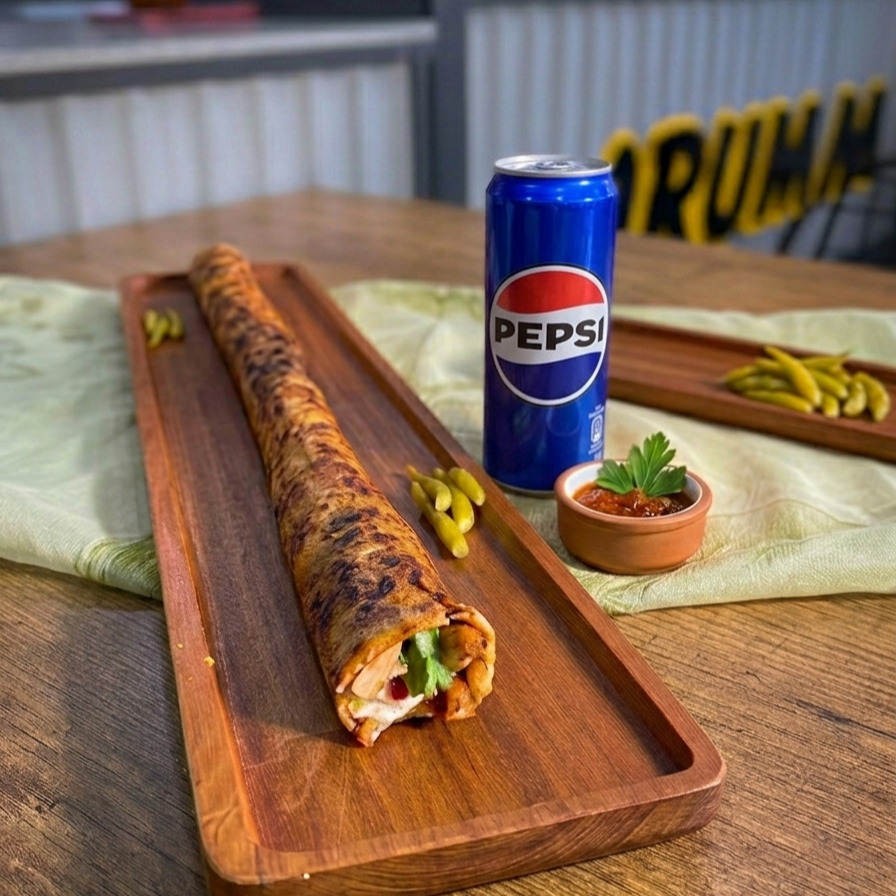 2 Adet Özel Soslu Zurna Dürüm 70 Cm 130 Gr + Pepsi 330 Cl Kutu